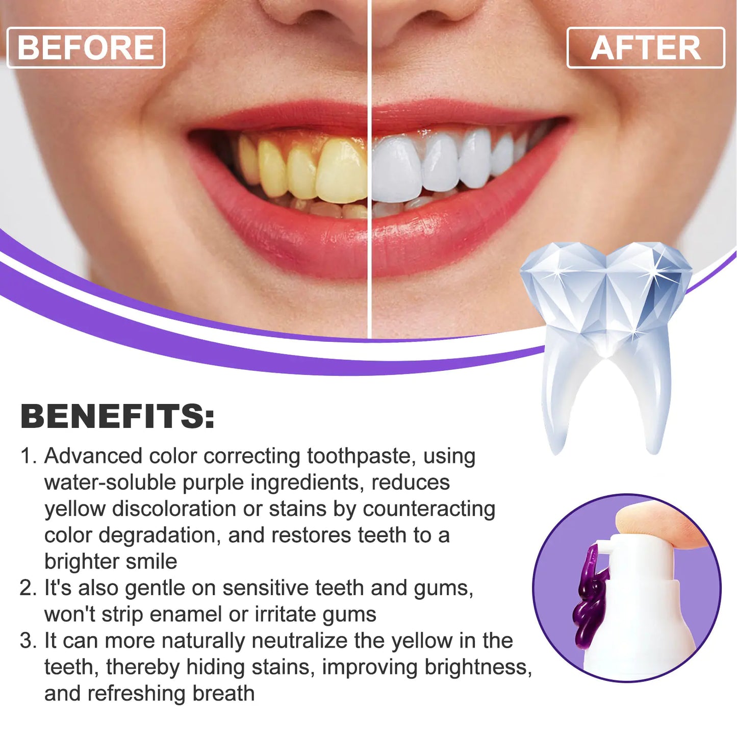 BrightSmile Purple Whitening Toothpaste