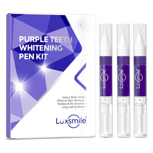 Teeth Whitening Gel Pens V34 Purple Teeth Whitener Non Sensitive 25% Carbamide Peroxide Teeth Color Corrector Whitening (3X) 4ml / Pen